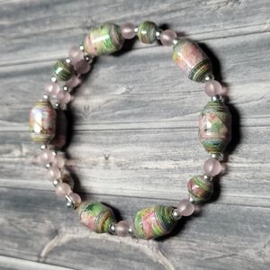 Handmade Paper Bead Bracelet
